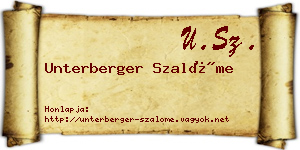Unterberger Szalóme névjegykártya